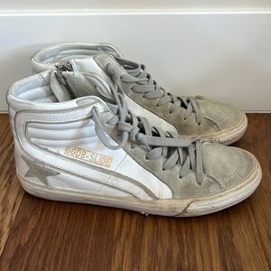 White/gray Slide GGDB sneakers